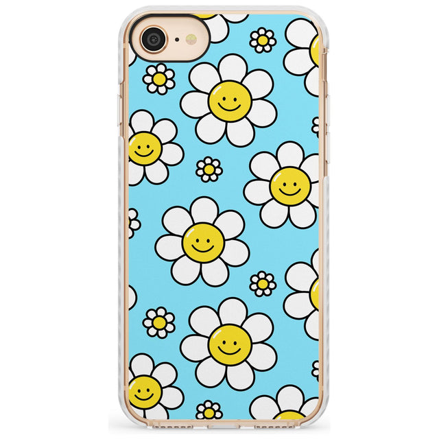 Daisy Faces Kawaii Pattern Impact Phone Case for iPhone SE 8 7 Plus