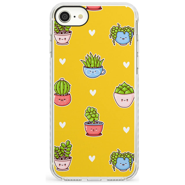 Plant Faces Kawaii Pattern Impact Phone Case for iPhone SE 8 7 Plus