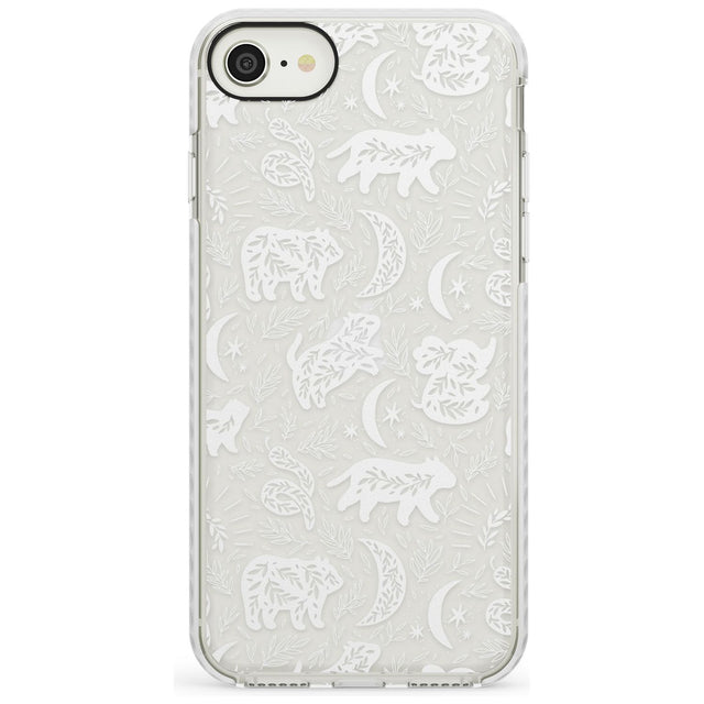 Forest Animal Silhouettes: White/Clear Phone Case iPhone 7/8 / Impact Case,iPhone SE / Impact Case Blanc Space