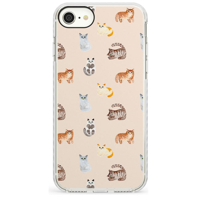 Cute Cat Pattern Slim TPU Phone Case for iPhone SE 8 7 Plus