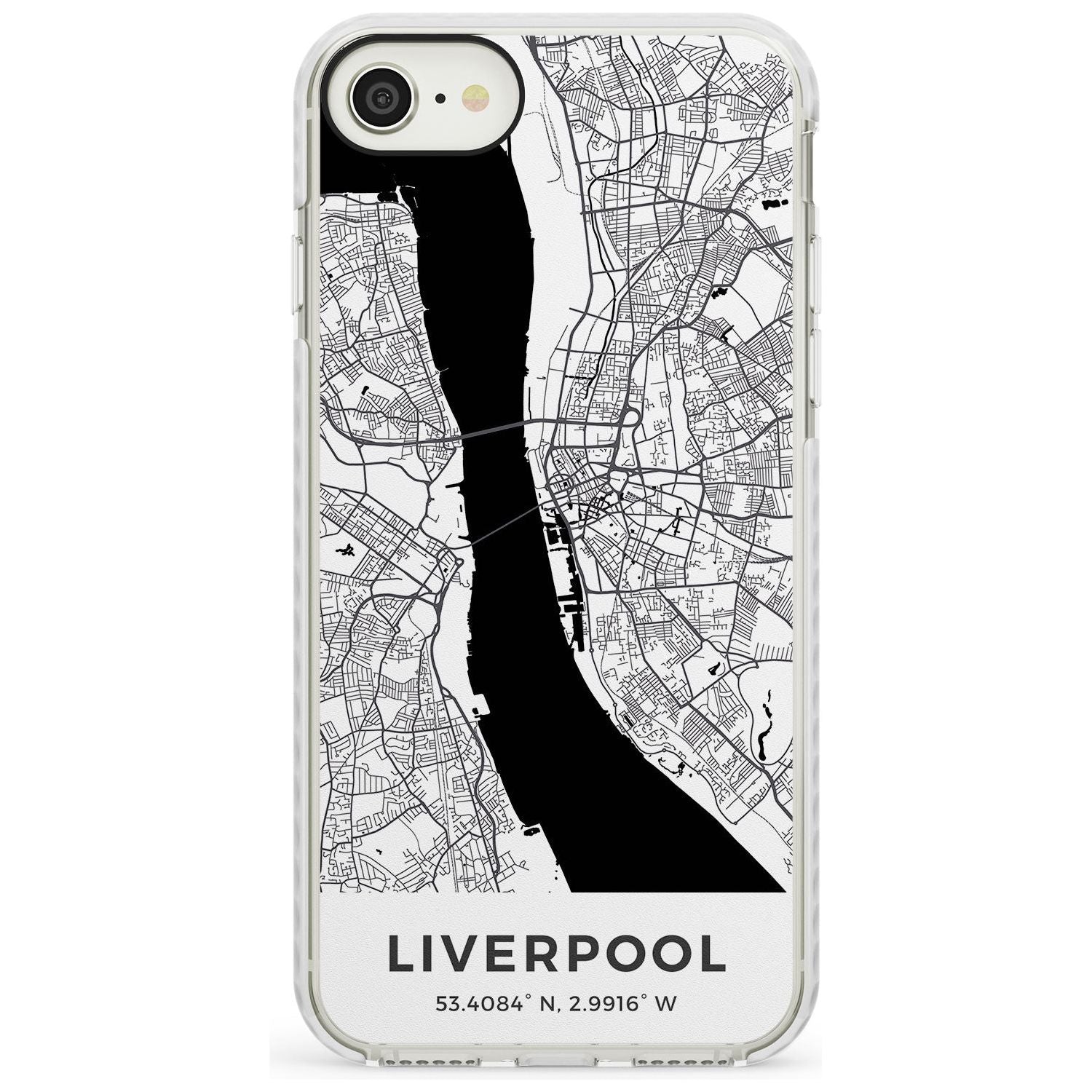 Map of Liverpool, England Impact Phone Case for iPhone SE 8 7 Plus