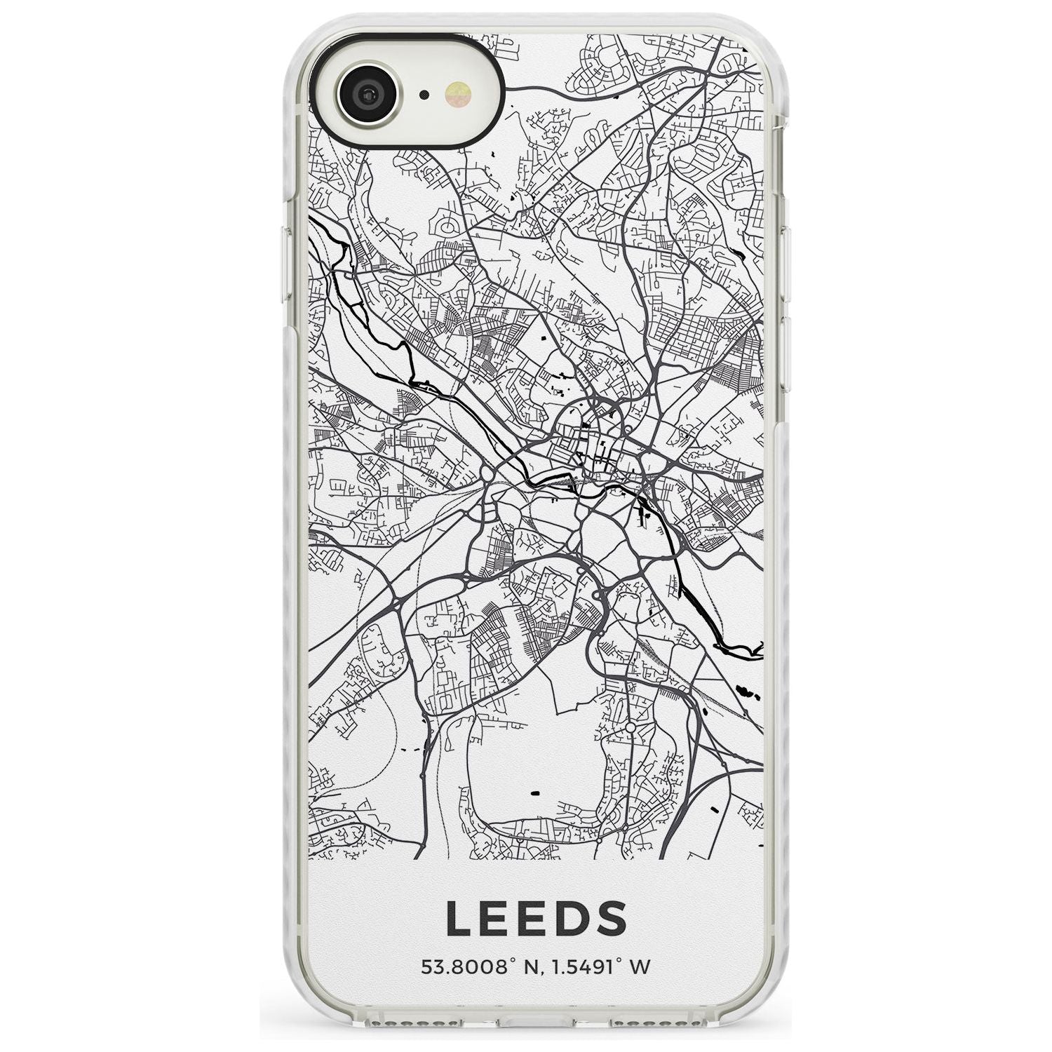 Map of Leeds, England Impact Phone Case for iPhone SE 8 7 Plus