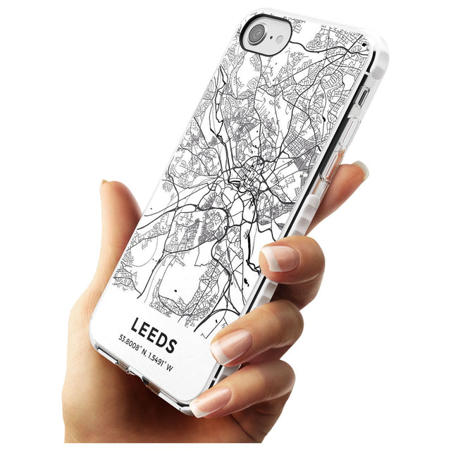 Map of Leeds, England Impact Phone Case for iPhone SE 8 7 Plus