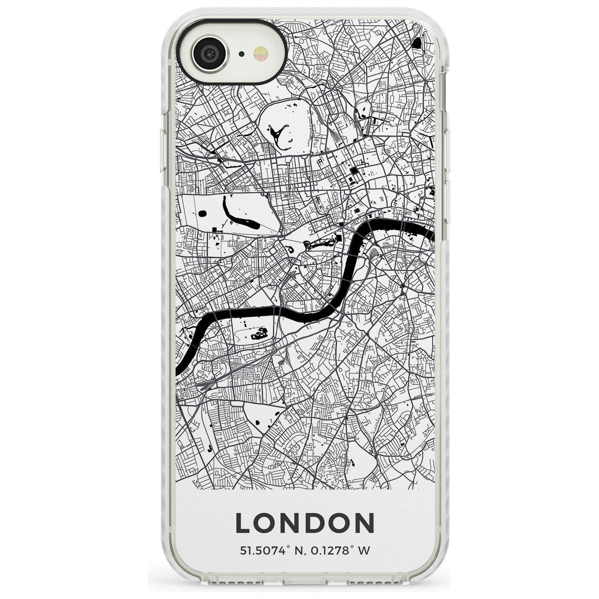 Map of London, England Impact Phone Case for iPhone SE 8 7 Plus
