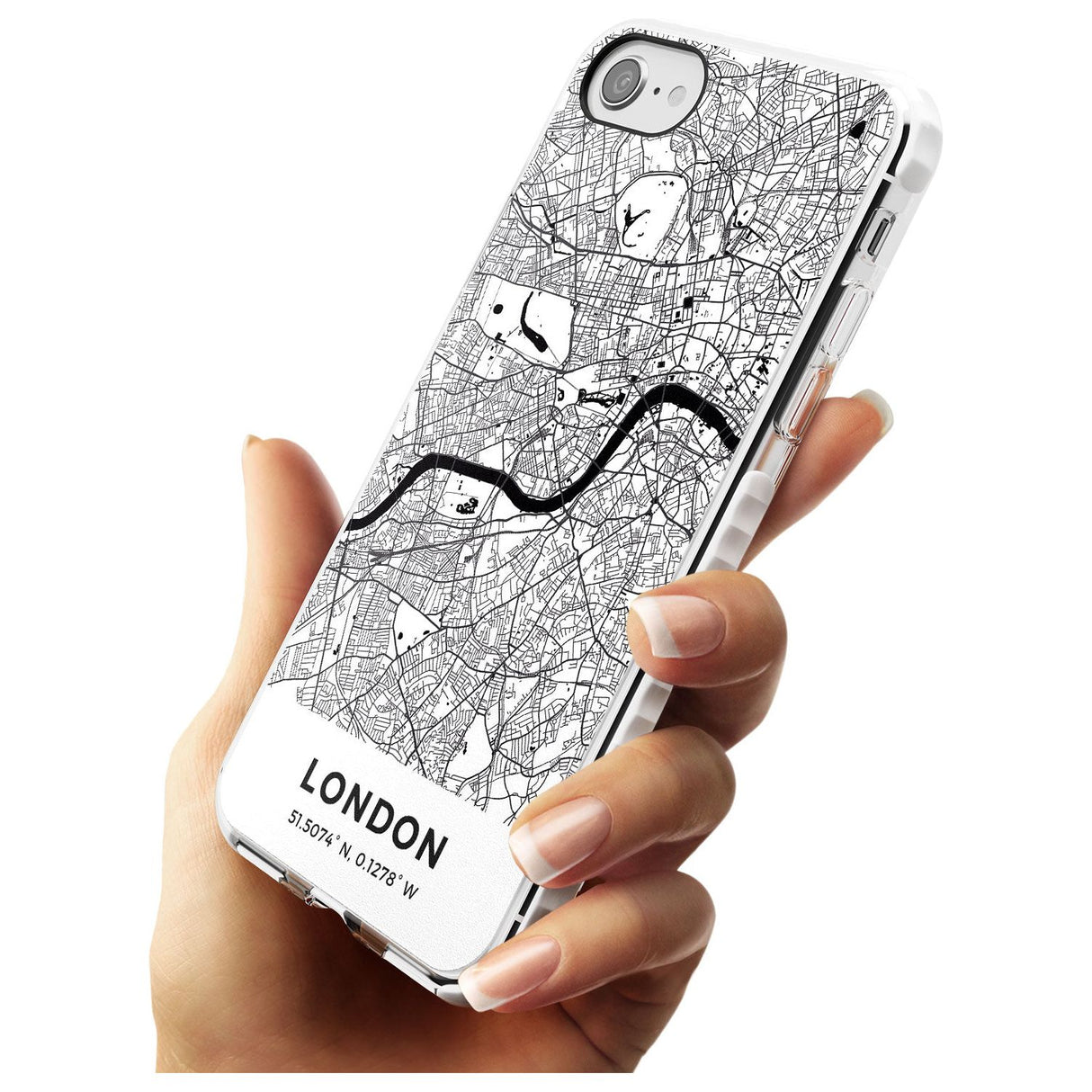 Map of London, England Impact Phone Case for iPhone SE 8 7 Plus