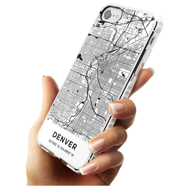 Map of Denver, Colorado Impact Phone Case for iPhone SE 8 7 Plus