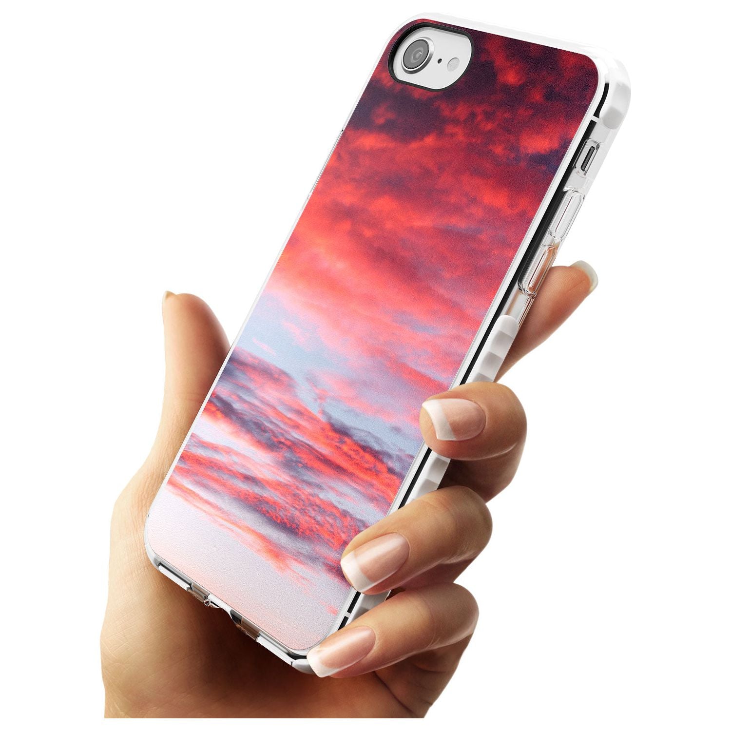 Pink Cloudy Sunset Photograph Impact Phone Case for iPhone SE 8 7 Plus