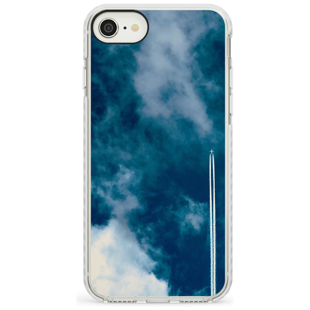Plane in Cloudy Sky Photograph Impact Phone Case for iPhone SE 8 7 Plus