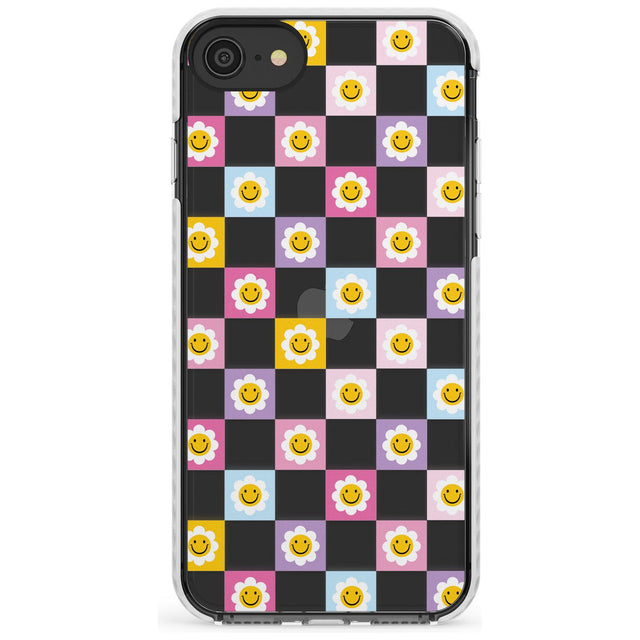 Daisy Squares Pattern Impact Phone Case for iPhone SE 8 7 Plus