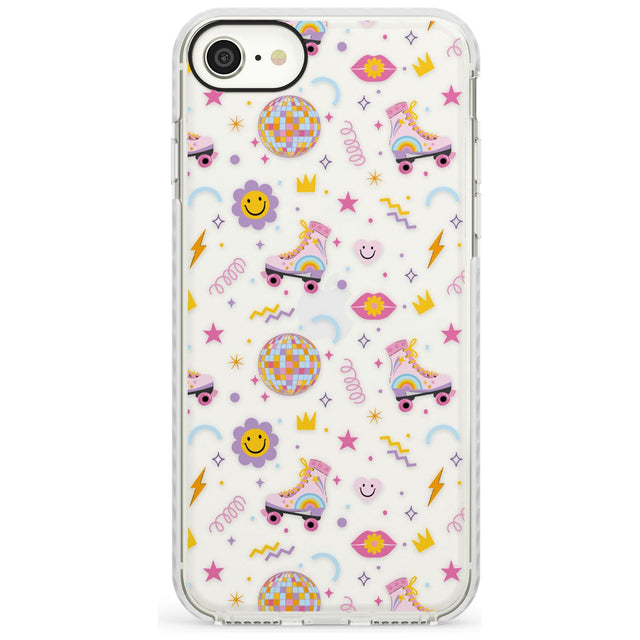 Roller Disco Pattern Impact Phone Case for iPhone SE 8 7 Plus