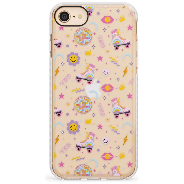 Roller Disco Pattern Impact Phone Case for iPhone SE 8 7 Plus