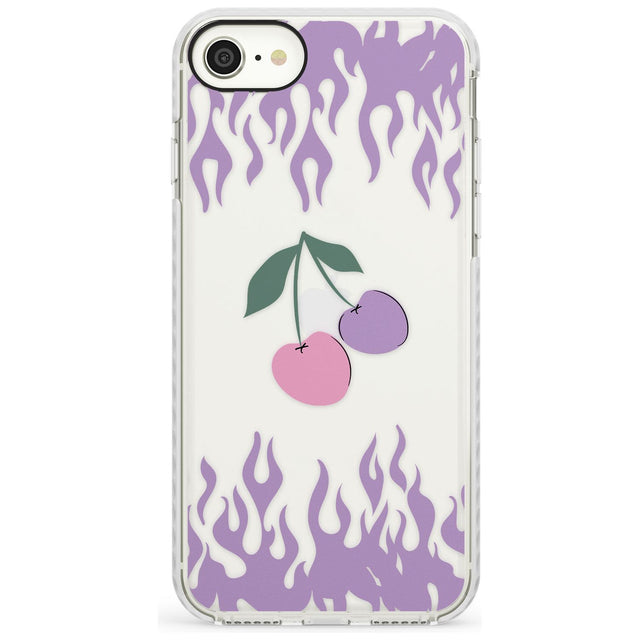 Cherries n' Flames Impact Phone Case for iPhone SE 8 7 Plus