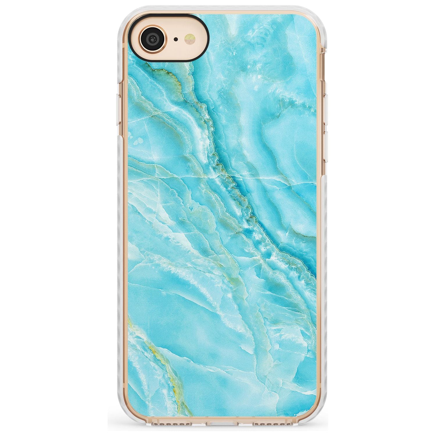 Bright Blue Onyx Marble Texture Slim TPU Phone Case for iPhone SE 8 7 Plus