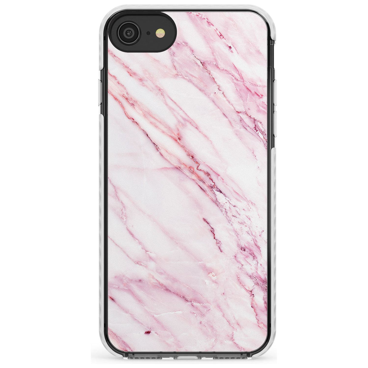 White & Pink Onyx Marble Texture Slim TPU Phone Case for iPhone SE 8 7 Plus