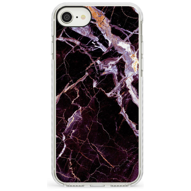Black, Purple & Yellow shattered Marble Impact Phone Case for iPhone SE 8 7 Plus