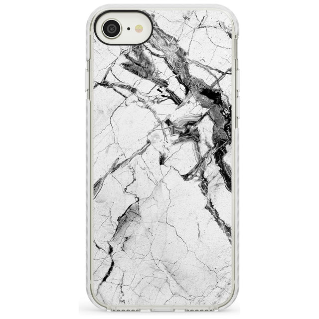 Black & White Stormy Marble Impact Phone Case for iPhone SE 8 7 Plus