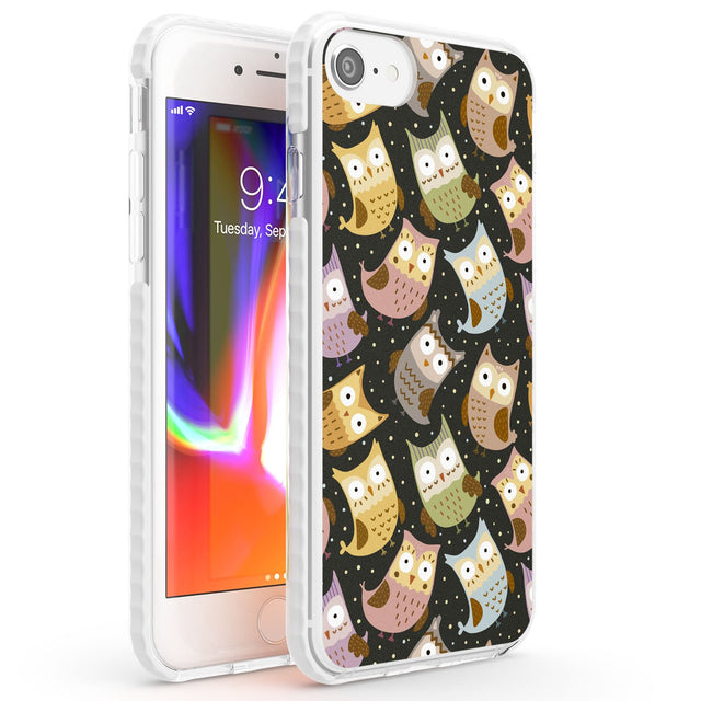 Cute Owl Pattern Phone Case iPhone SE / Impact Case,iPhone 7/8 / Impact Case Blanc Space
