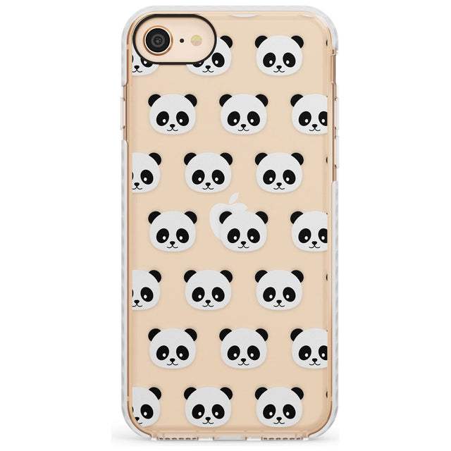 Panda Face Pattern Slim TPU Phone Case for iPhone SE 8 7 Plus