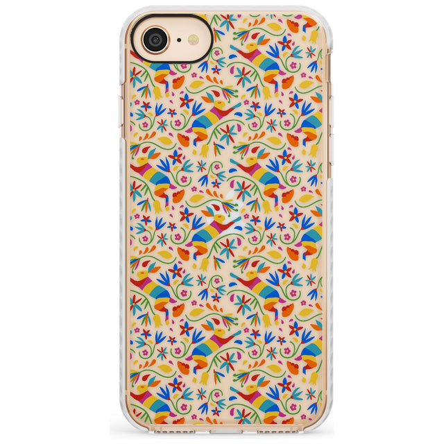 Floral Rabbit Pattern in Rainbow Slim TPU Phone Case for iPhone SE 8 7 Plus