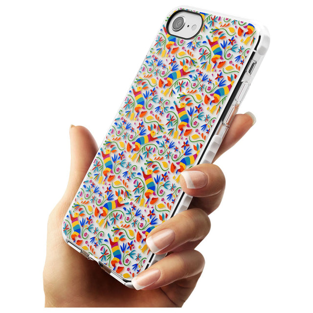 Floral Rabbit Pattern in Rainbow Slim TPU Phone Case for iPhone SE 8 7 Plus