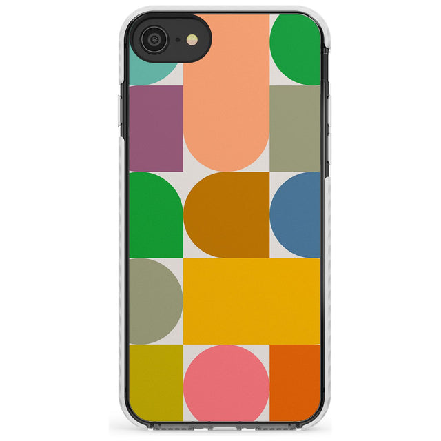 Abstract Retro Shapes: Rainbow Mix Slim TPU Phone Case for iPhone SE 8 7 Plus