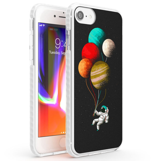 Astronaut Balloon Planets Phone Case iPhone 7/8 / Impact Case,iPhone SE / Impact Case Blanc Space