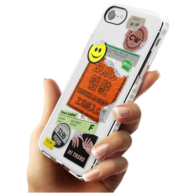 Kanji Signs Sticker Mix Slim TPU Phone Case for iPhone SE 8 7 Plus