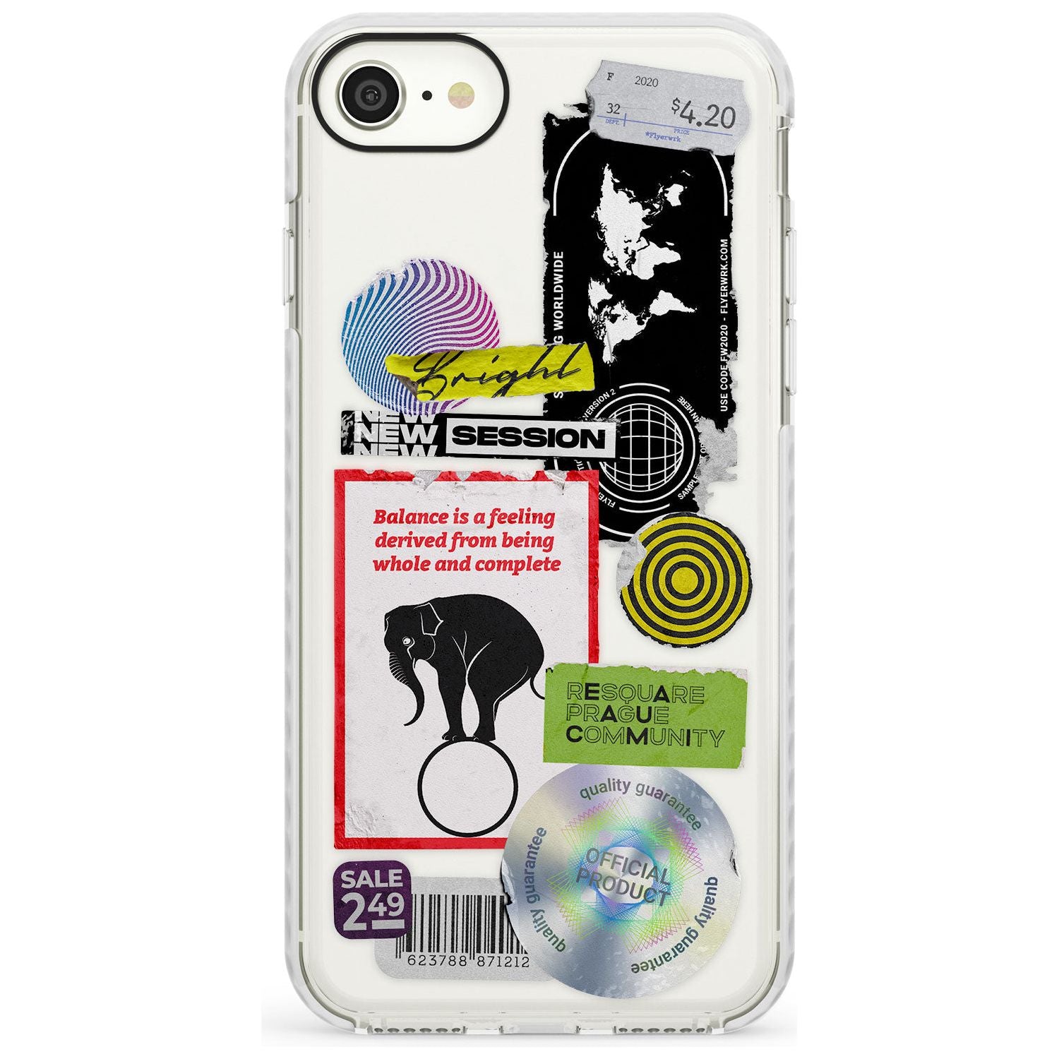 Peeled Sticker Mix Slim TPU Phone Case for iPhone SE 8 7 Plus