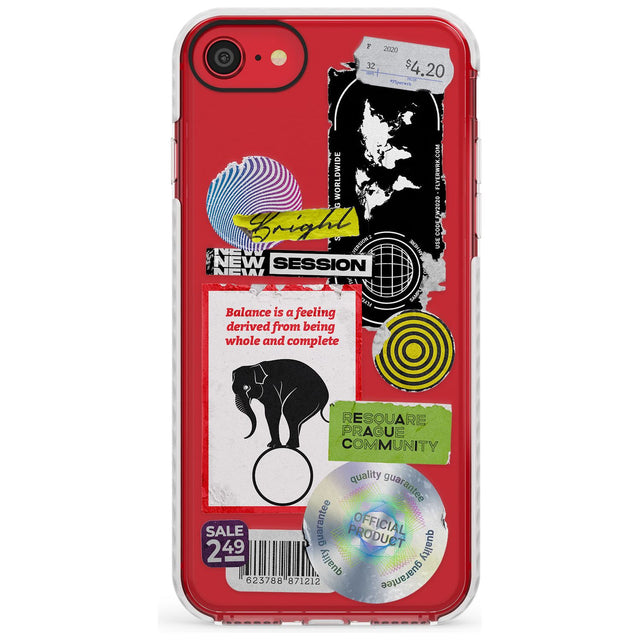 Peeled Sticker Mix Slim TPU Phone Case for iPhone SE 8 7 Plus