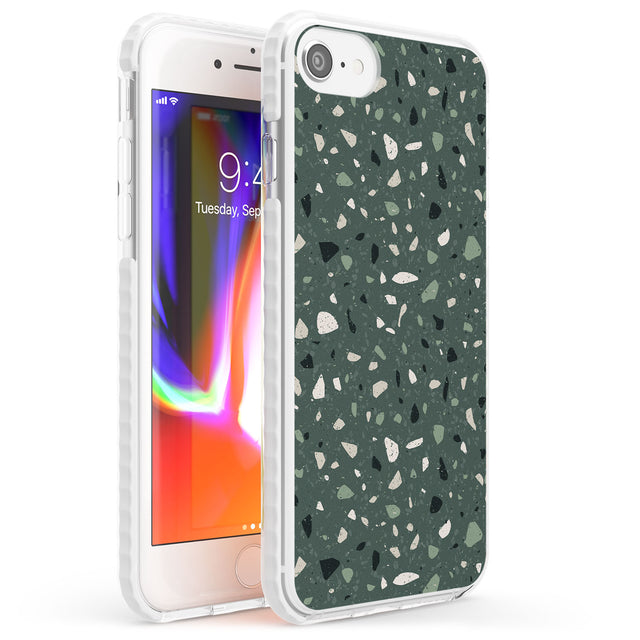 Green & Cream Terrazzo Pattern Phone Case iPhone 7/8 / Impact Case,iPhone SE / Impact Case Blanc Space