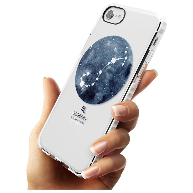 Scorpio Zodiac Transparent Design - Blue Impact Phone Case for iPhone SE 8 7 Plus
