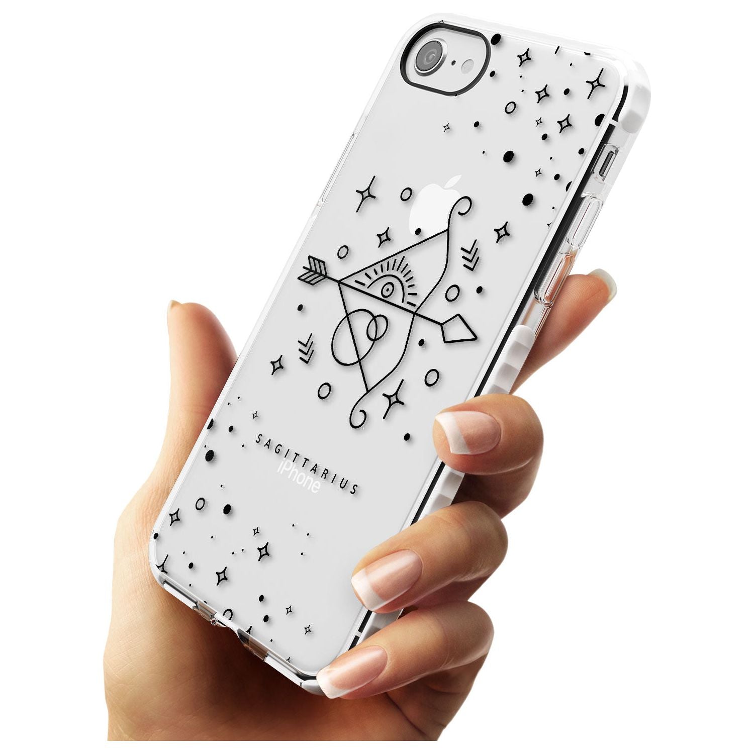 Sagittarius Emblem - Transparent Design Impact Phone Case for iPhone SE 8 7 Plus