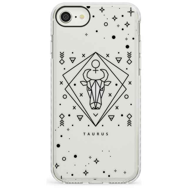 Taurus Emblem - Transparent Design Impact Phone Case for iPhone SE 8 7 Plus