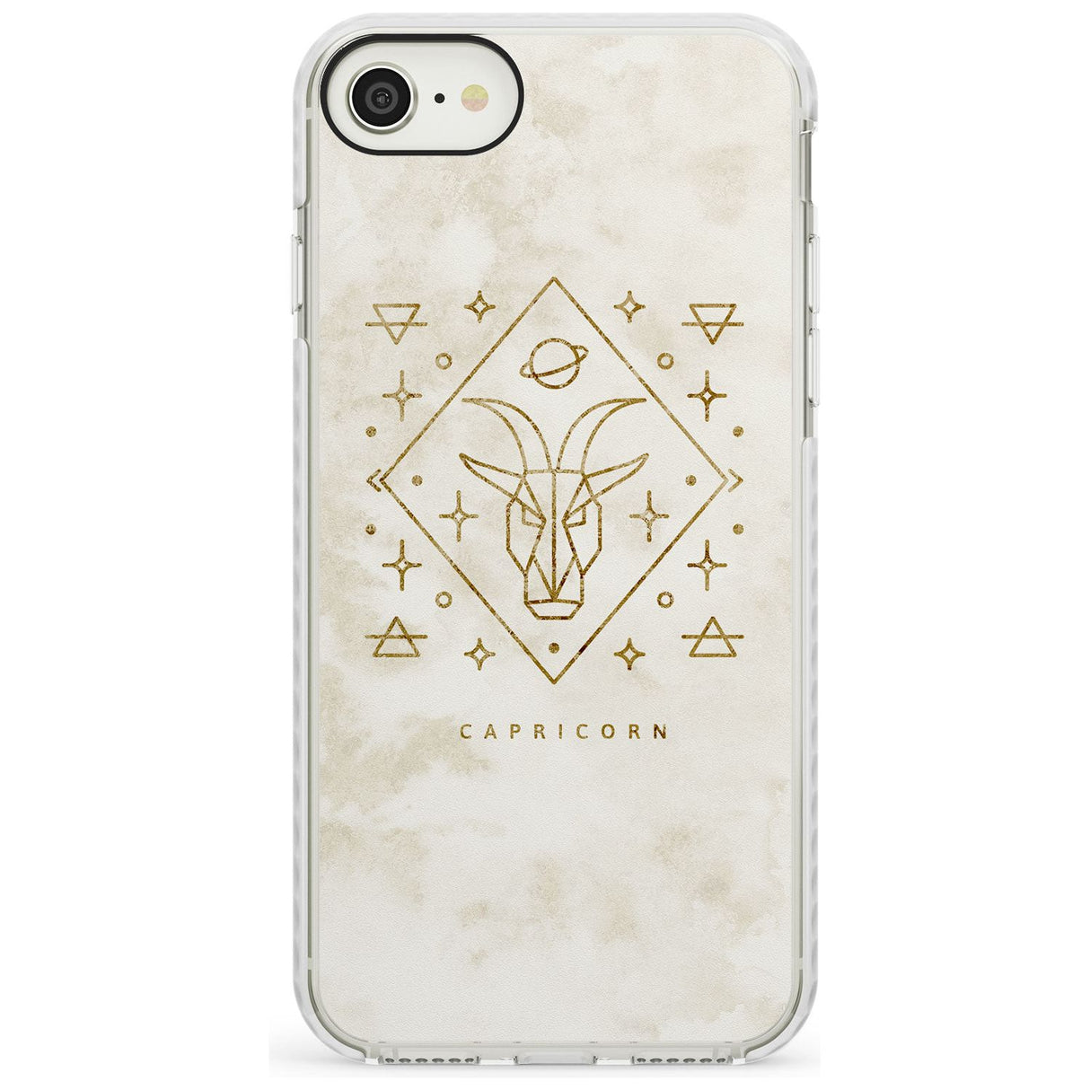 Capricorn Emblem - Solid Gold Marbled Design Impact Phone Case for iPhone SE 8 7 Plus