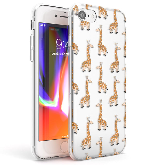 Cute Giraffe Pattern Clear Phone Case iPhone 7/8 / Clear Case,iPhone SE / Clear Case Blanc Space