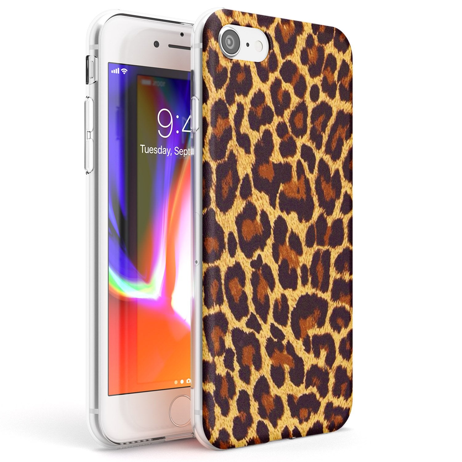 Gold Leopard Print Phone Case iPhone 7/8 / Clear Case,iPhone SE / Clear Case Blanc Space