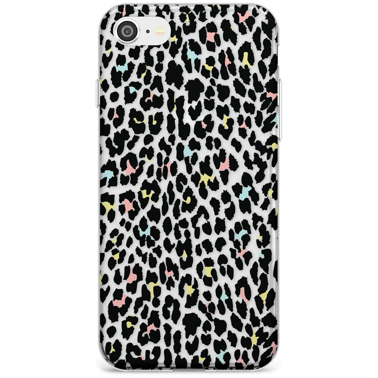 Mixed Pastels Leopard Print - Transparent Slim TPU Phone Case for iPhone SE 8 7 Plus