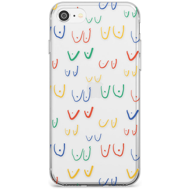 Boob Pattern (Mixed Colours) Black Impact Phone Case for iPhone SE 8 7 Plus