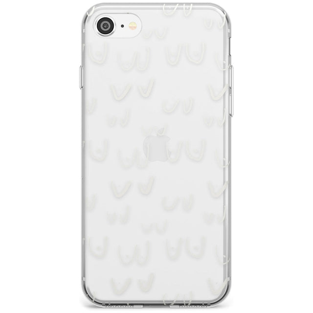Boob Pattern (White) Black Impact Phone Case for iPhone SE 8 7 Plus