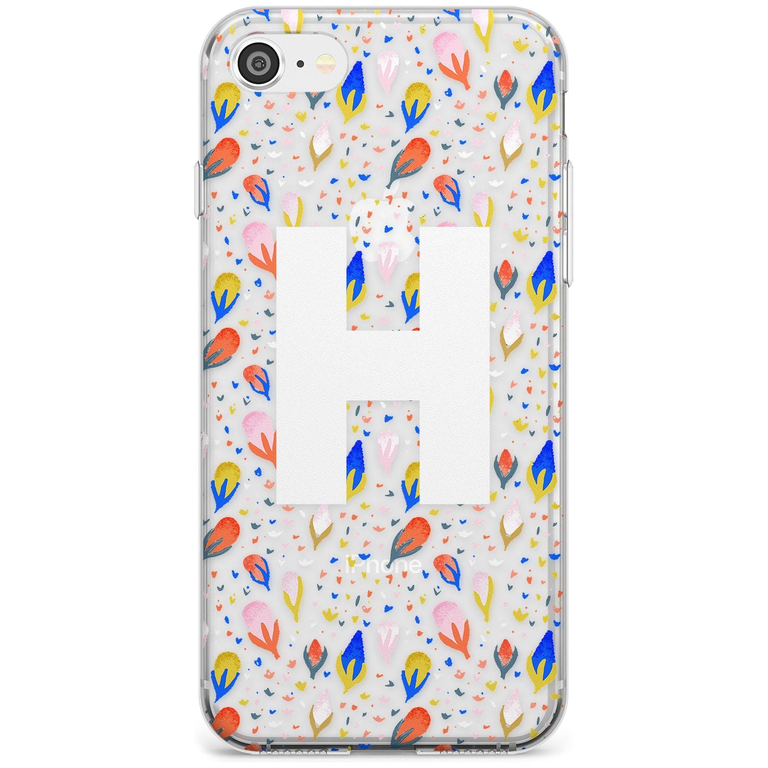 White Monogram Floral iPhone Case  Slim Case Custom Phone Case - Case Warehouse
