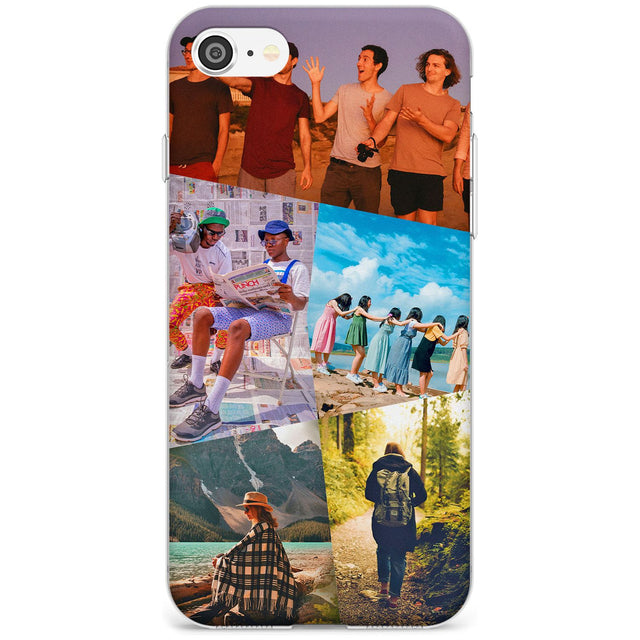 Abstract Photo Grid Slim TPU Phone Case for iPhone SE 8 7 Plus