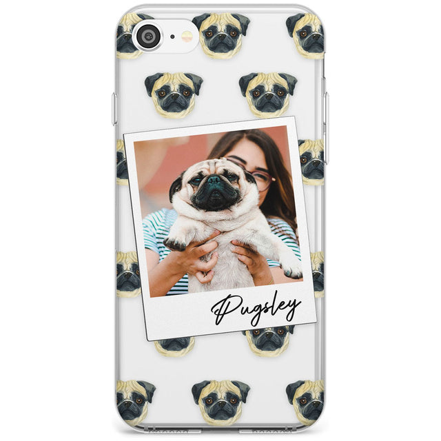 Pug - Custom Dog Photo Black Impact Phone Case for iPhone SE 8 7 Plus
