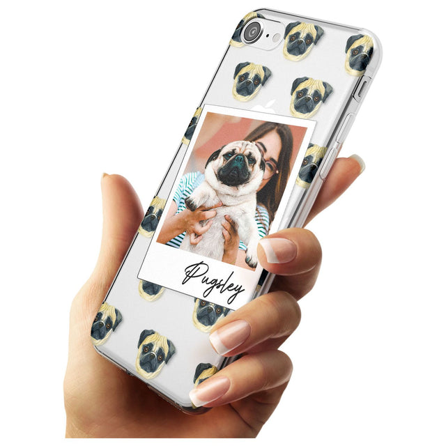Pug - Custom Dog Photo Black Impact Phone Case for iPhone SE 8 7 Plus
