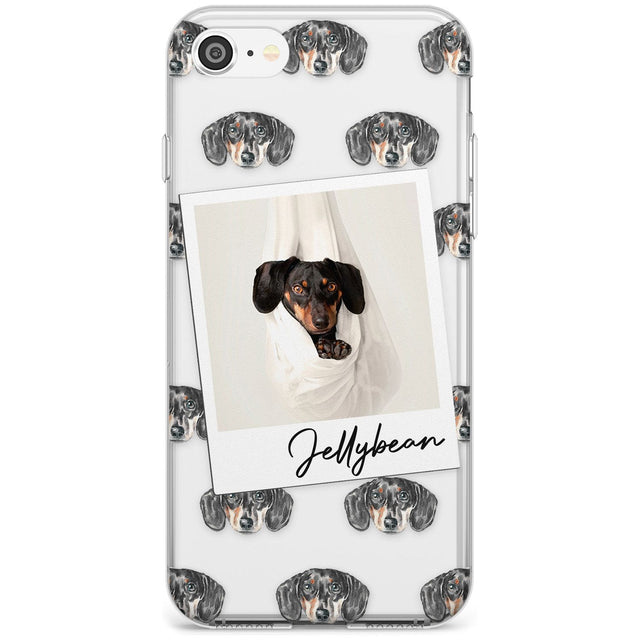 Dachshund, Black- Custom Dog Photo Black Impact Phone Case for iPhone SE 8 7 Plus