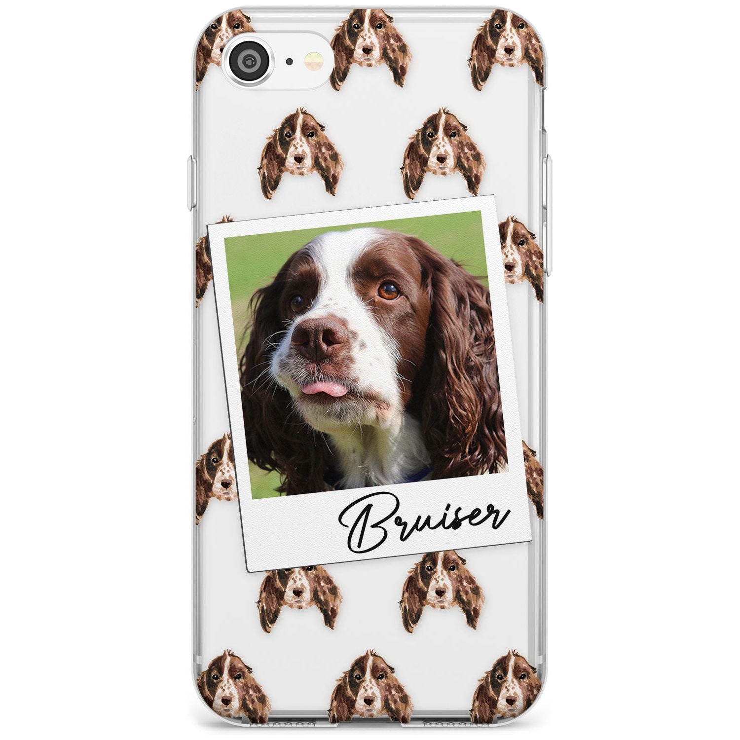 Springer Spaniel - Custom Dog Photo Black Impact Phone Case for iPhone SE 8 7 Plus