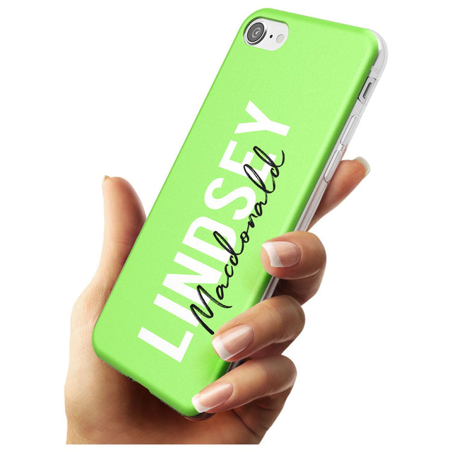 Bold Custom Name: Lime Slim TPU Phone Case for iPhone SE 8 7 Plus
