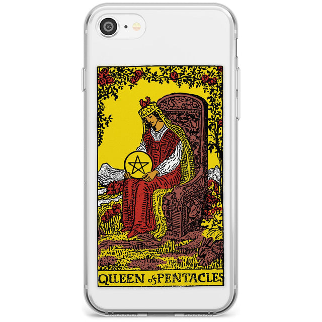Queen of Pentacles Tarot Card - Colour Black Impact Phone Case for iPhone SE 8 7 Plus