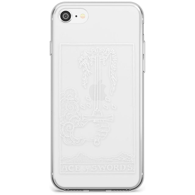 Ace of Swords Tarot Card - White Transparent Black Impact Phone Case for iPhone SE 8 7 Plus