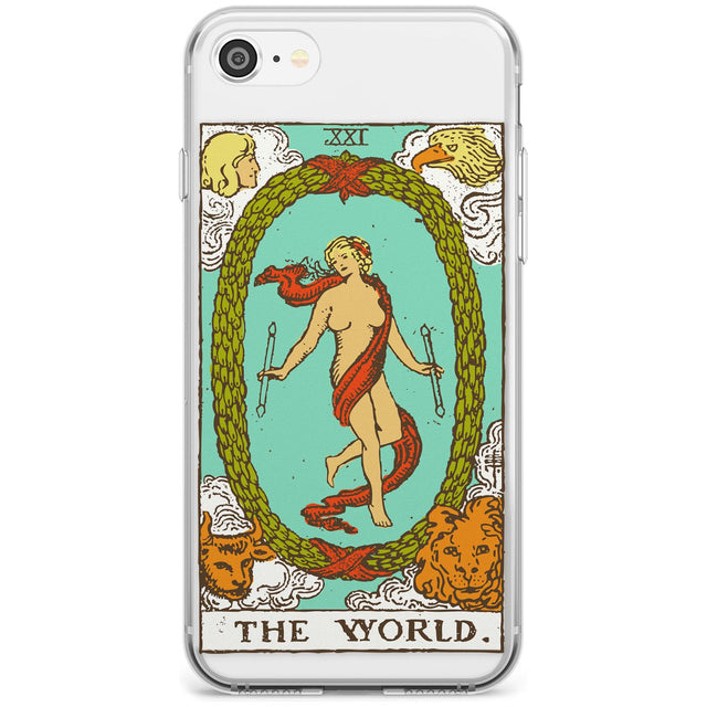 The World Tarot Card - Colour Black Impact Phone Case for iPhone SE 8 7 Plus