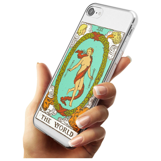The World Tarot Card - Colour Black Impact Phone Case for iPhone SE 8 7 Plus